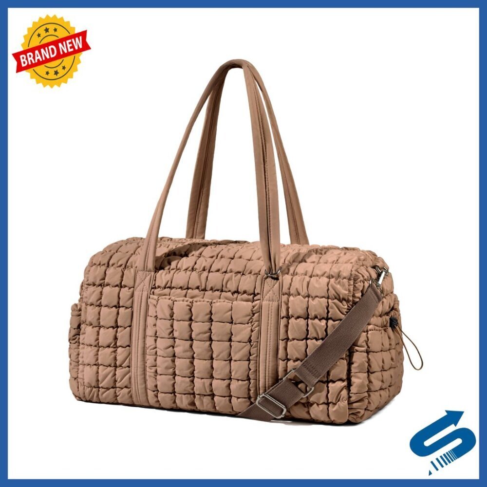 Quilted Travel Duffle Bag Medium Weekender Carry-On Gym Bag Lightweight